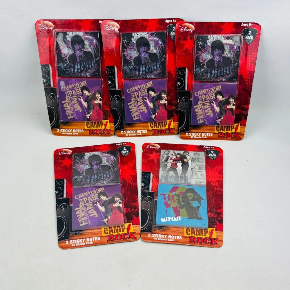 Disney Camp Rock Sticky Notes 2 Pack Lot of 5 Shane Mitchie Jonas Brothers